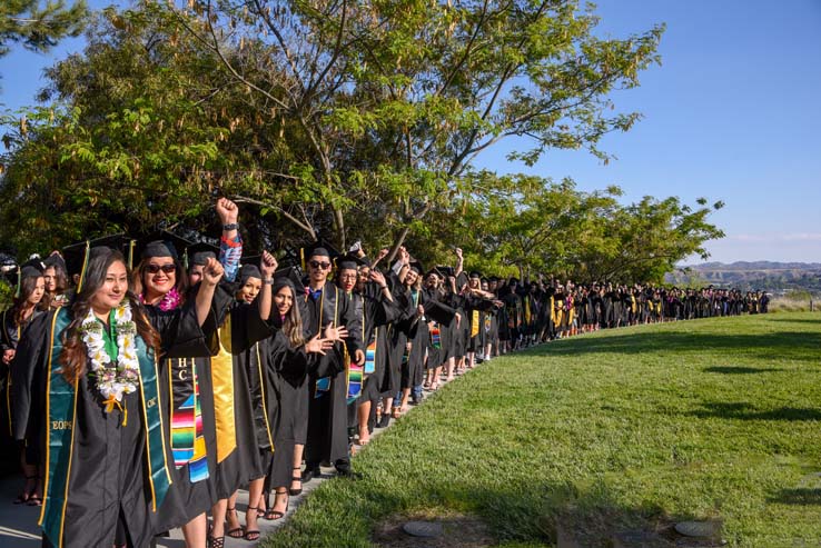 Students enjoying Commencement