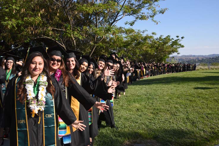 Students enjoying Commencement