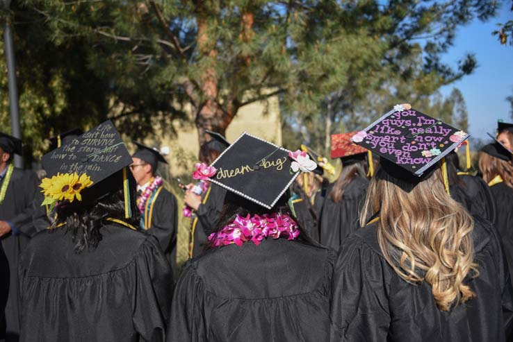 Students enjoying Commencement