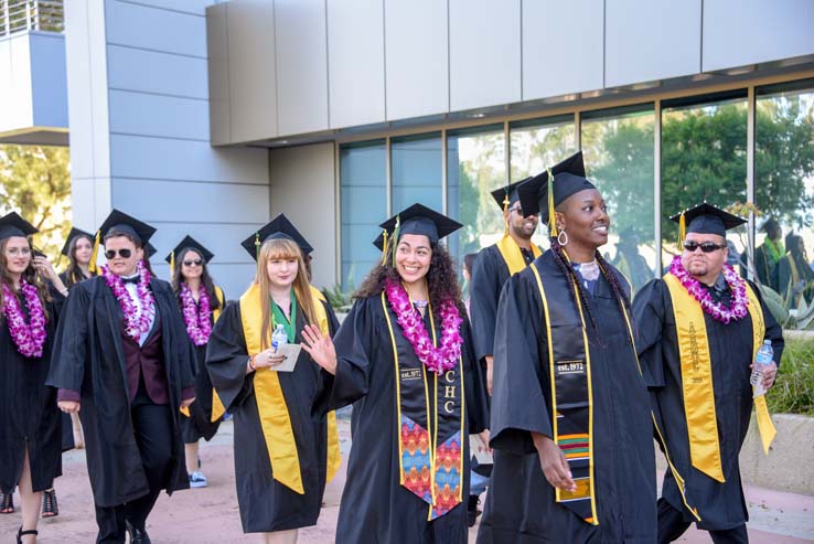 Students enjoying Commencement