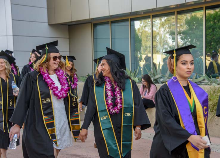 Students enjoying Commencement