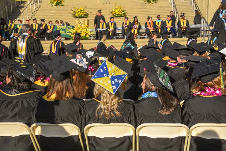 Students enjoying Commencement