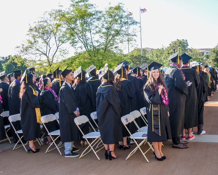 Students enjoying Commencement