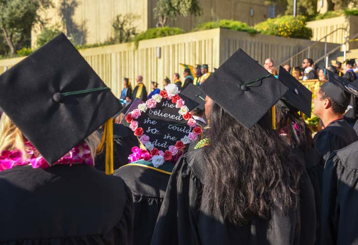 Students enjoying Commencement