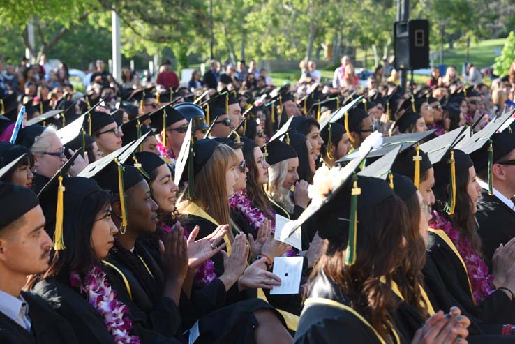 Students enjoying Commencement