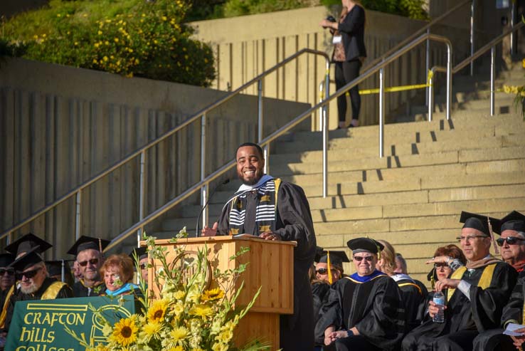 Students enjoying Commencement