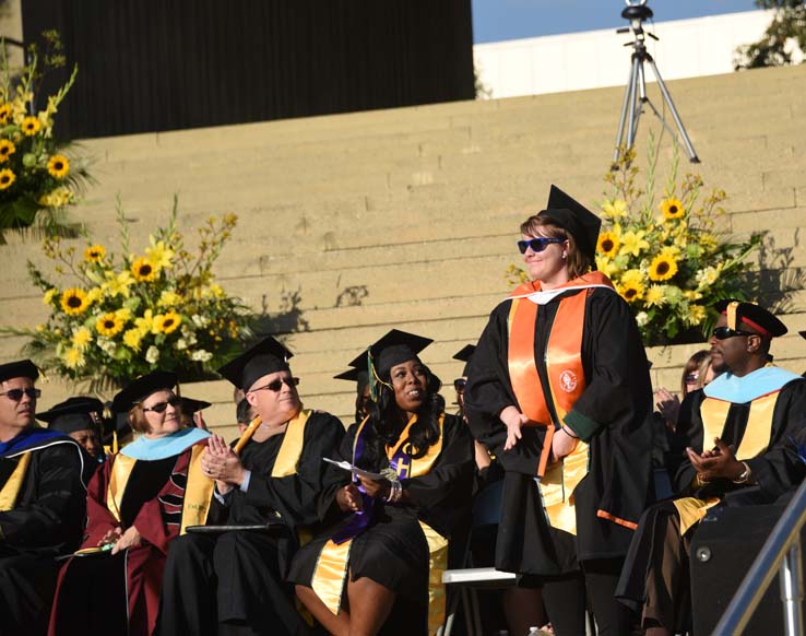 Students enjoying Commencement