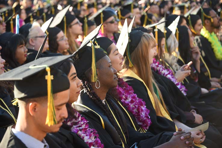 Students enjoying Commencement