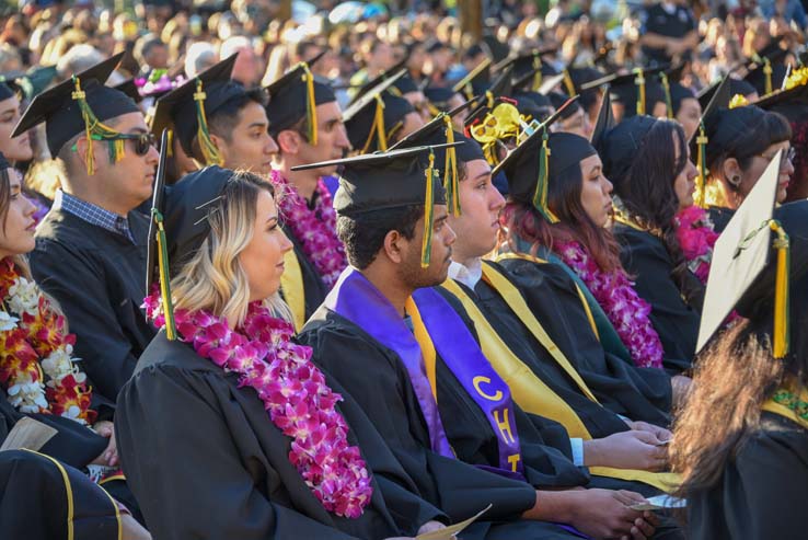 Students enjoying Commencement