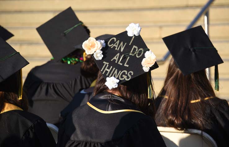 Students enjoying Commencement