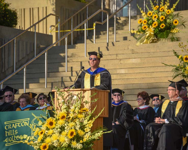 Students enjoying Commencement