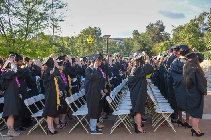 Students enjoying Commencement