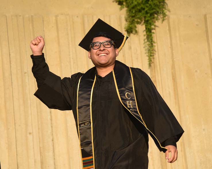 Students enjoying Commencement