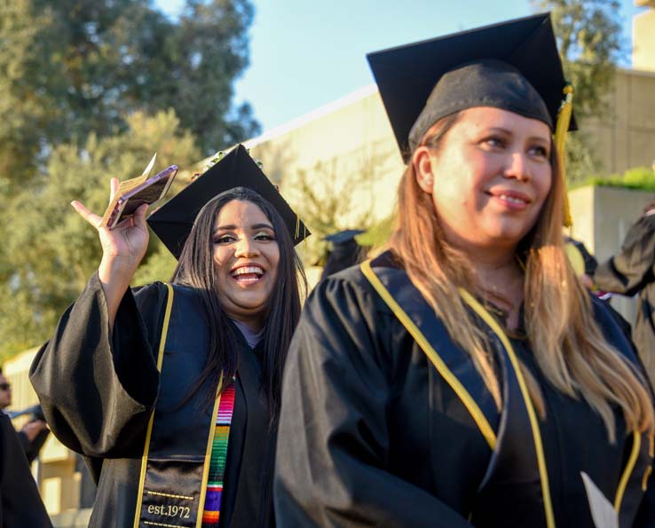 Students enjoying Commencement