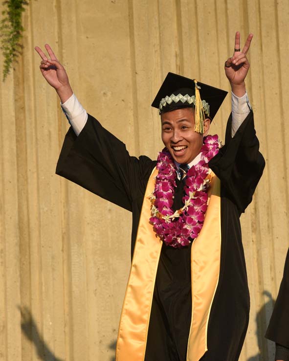 Students enjoying Commencement