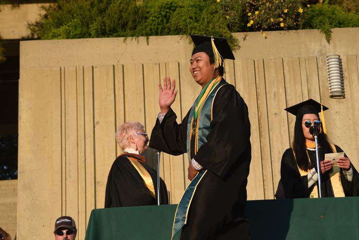 Students enjoying Commencement