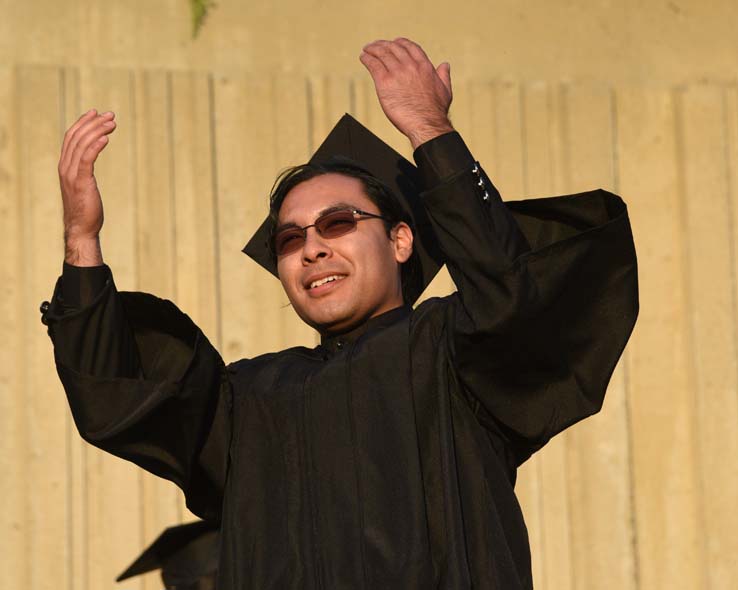 Students enjoying Commencement