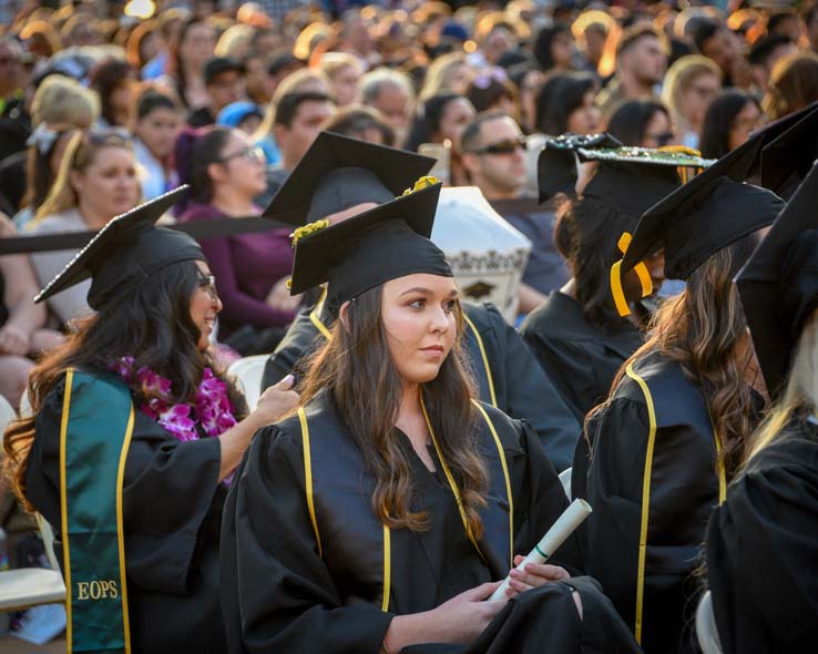 Students enjoying Commencement