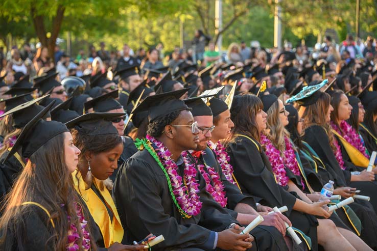 Students enjoying Commencement