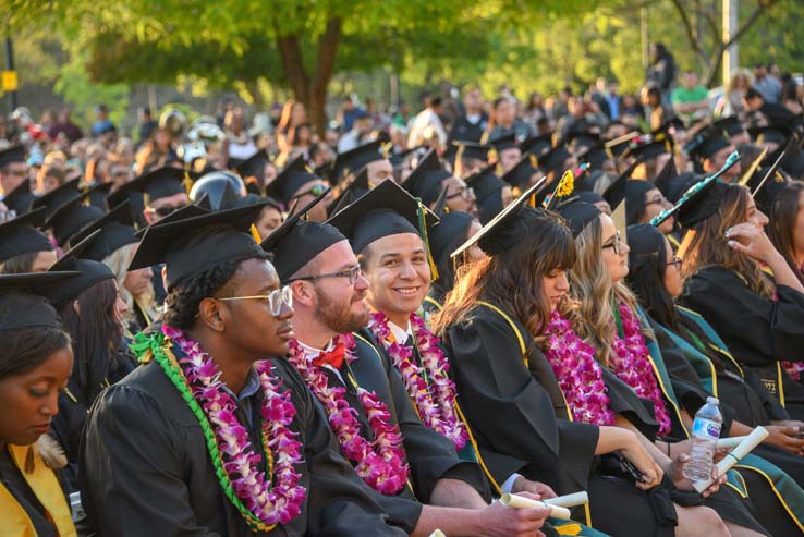 Students enjoying Commencement