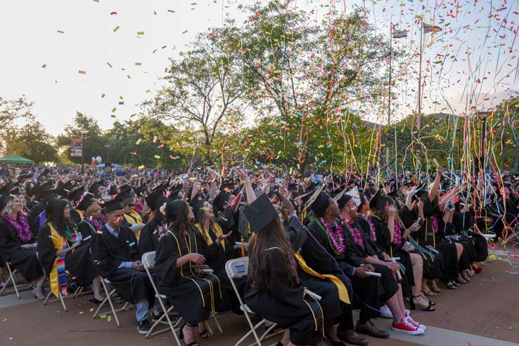 Students enjoying Commencement