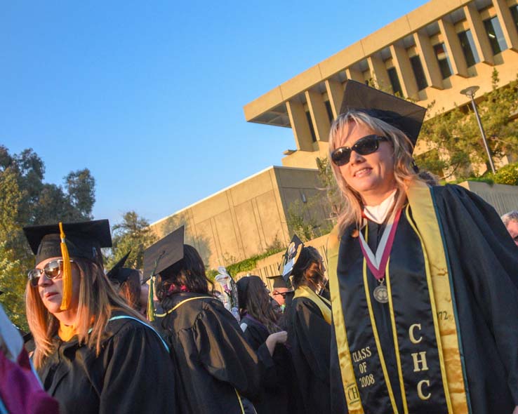 Students enjoying Commencement