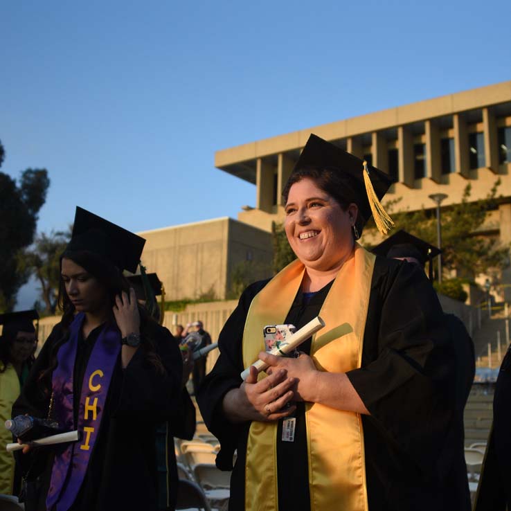 Students enjoying Commencement