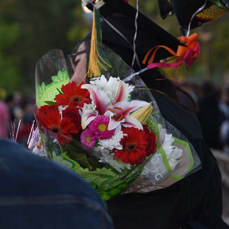 Students enjoying Commencement