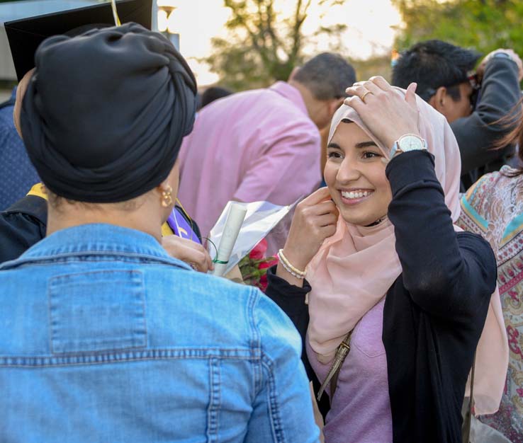 Students enjoying Commencement