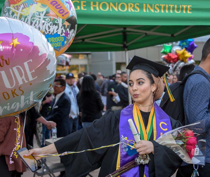 Students enjoying Commencement