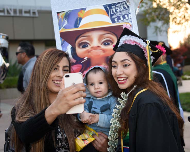 Students enjoying Commencement