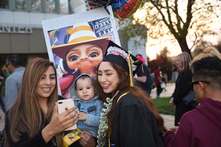 Students enjoying Commencement