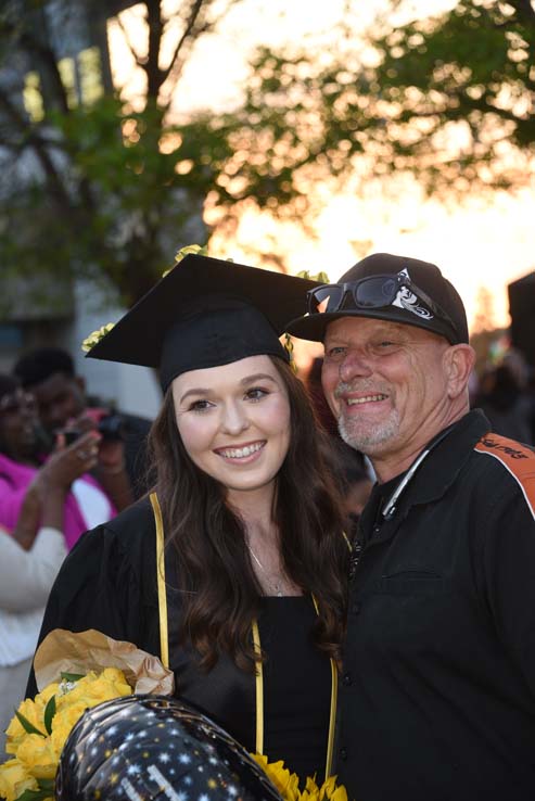 Students enjoying Commencement