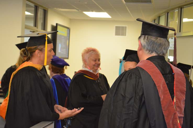 Students enjoying Commencement