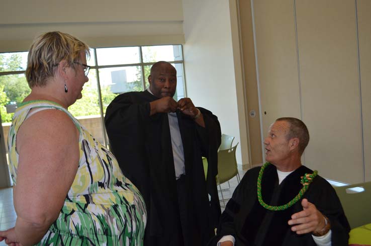 Students enjoying Commencement