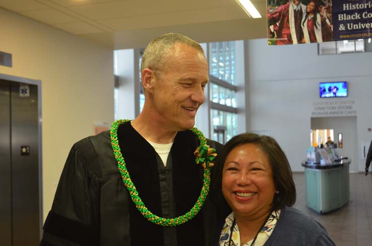 Students enjoying Commencement