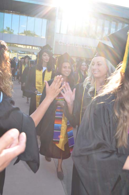 Students enjoying Commencement