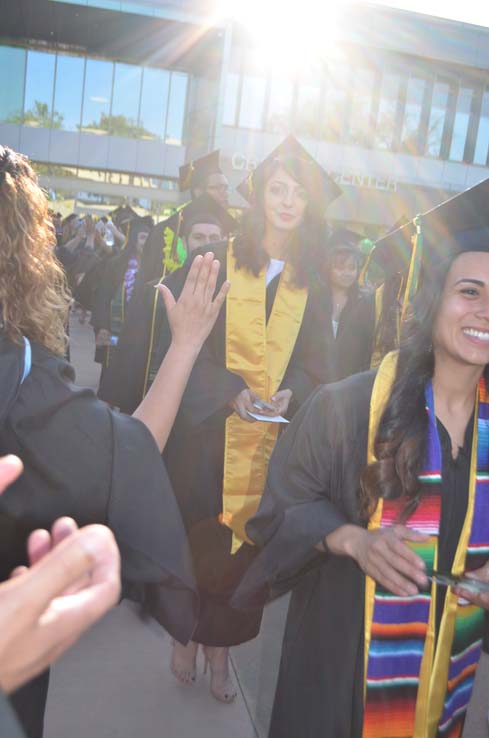 Students enjoying Commencement