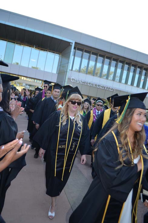 Students enjoying Commencement