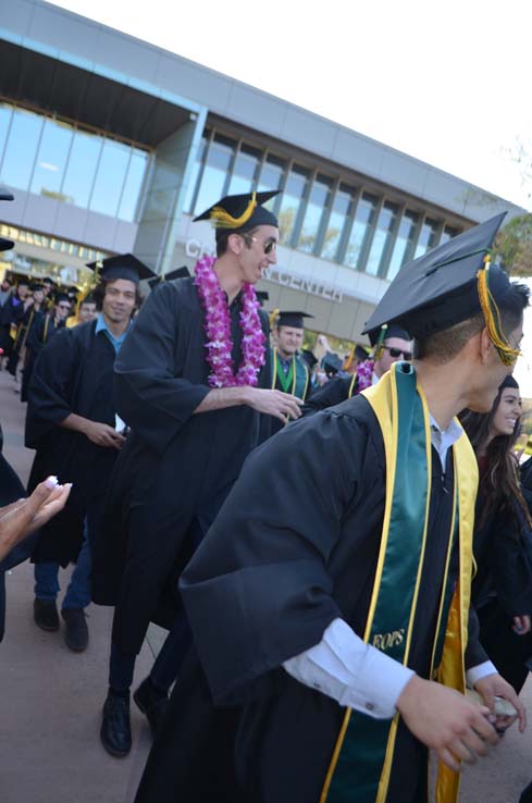 Students enjoying Commencement