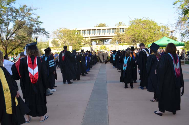 Students enjoying Commencement