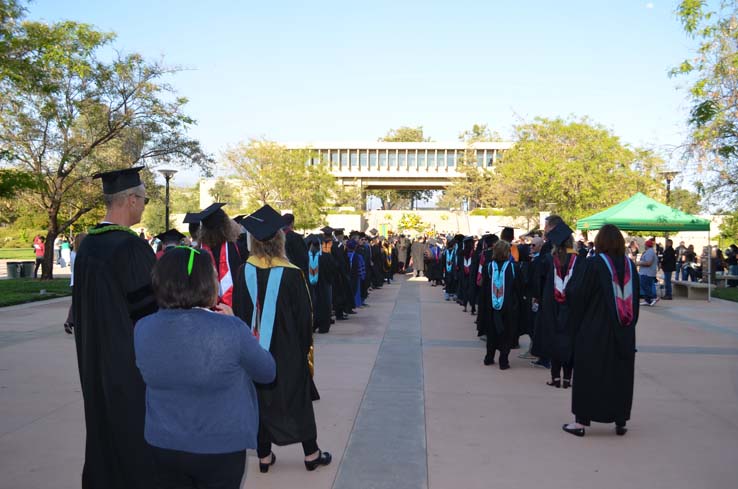 Students enjoying Commencement