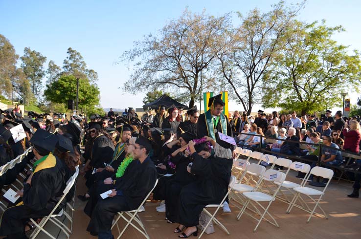 Students enjoying Commencement