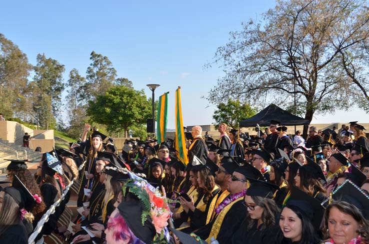 Students enjoying Commencement