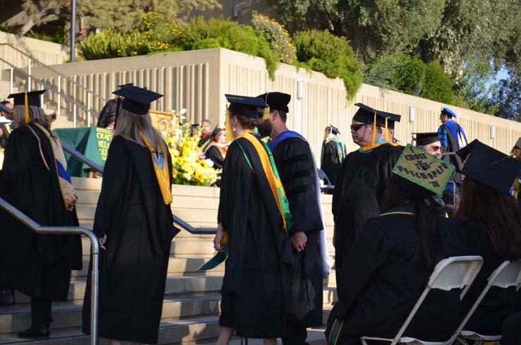 Students enjoying Commencement