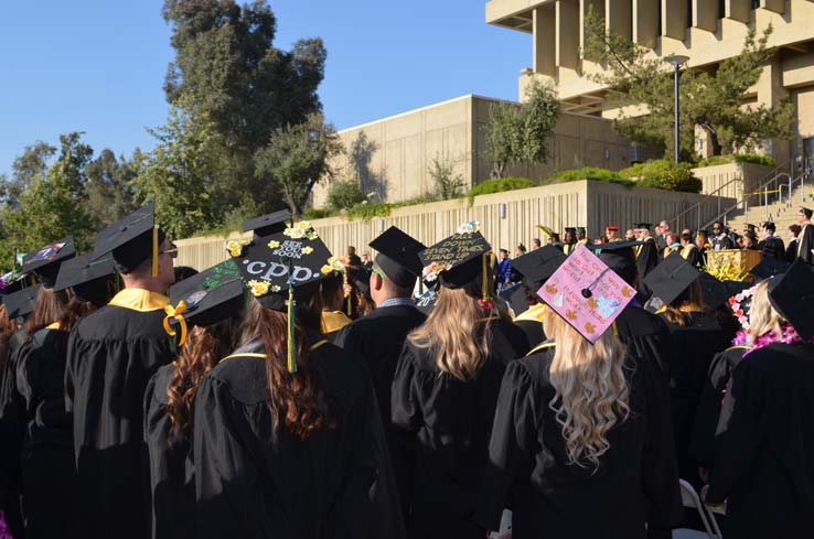 Students enjoying Commencement