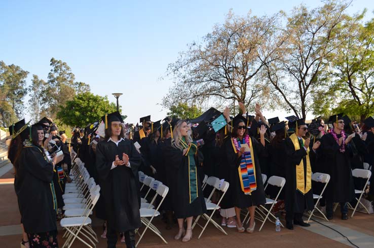 Students enjoying Commencement