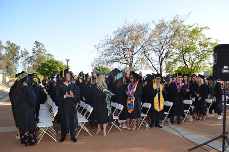 Students enjoying Commencement