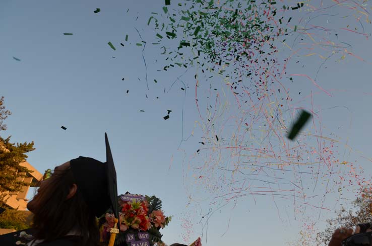 Students enjoying Commencement