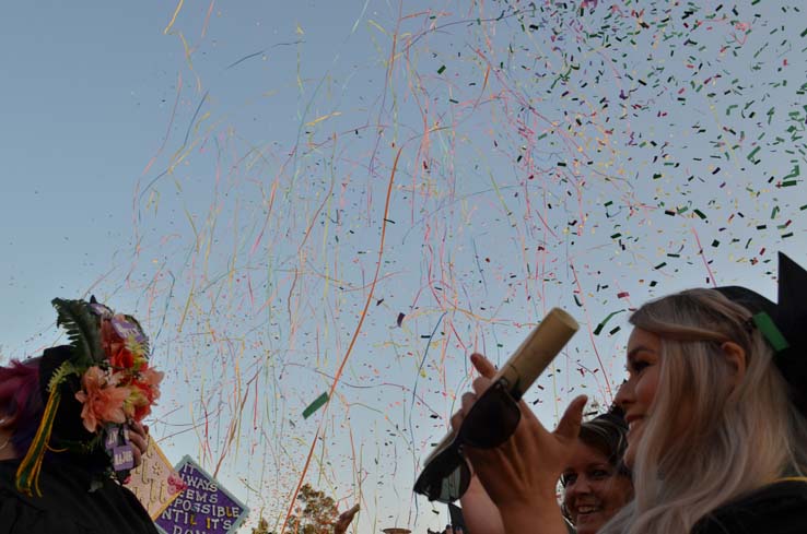 Students enjoying Commencement